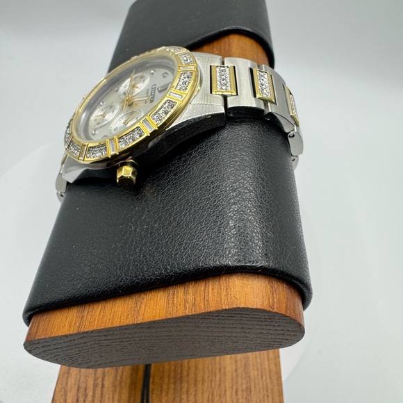 Citizen Eco Drive Crystal Two Tone Stainless Steel Ladies Watch main image 4